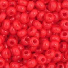11/0 Preciosa Seed Beads Opaque Medium Red #34913