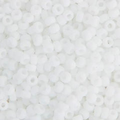 8/0 Miyuki Seed Beads Chalk White Opaque Matte, 22g Vial