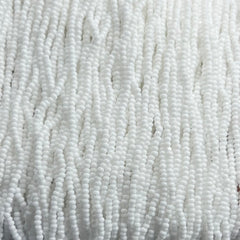 13/0 Charlotte Cut Preciosa (Czech) Bead Opaque White Strung