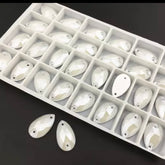 11×18mm Mocha Glass Tear Drop – Sew-On Gems (Sold in Pairs)