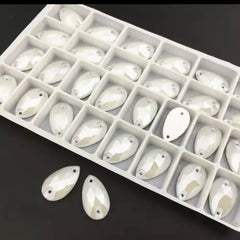 11×18mm Mocha Glass Tear Drop – Sew-On Gems (Sold in Pairs)