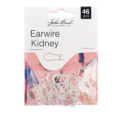 Kidney Earwire Findings – Approx. 19x10mm (46pcs, Stainless Steel)