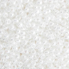 15/0 Miyuki Seed Beads White Pearl Ceylon #0528