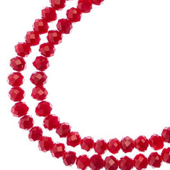 Crystal Lane Rondelle 2 Strand 7in (apx110pcs) 3x4mm Opaque Red