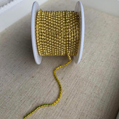 1 Yard SS6 Jonquil Colourful Metal Chain Rhinestone Banding