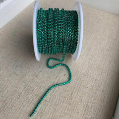 1 Yard SS6 Malachite Green Colourful Metal Chain Rhinestone Banding
