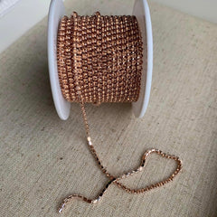 1 Yard SS6 Peach Colourful Metal Chain Rhinestone Banding