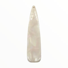 12×55 mm Cream Marbled Long Teardrop, One-Hole Sew-On Acrylic Resin Gem (Sold in Pairs)