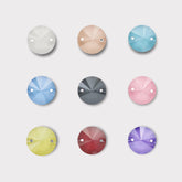 14mm Smokey Glass Rivoli – Sew-On, 2-Hole (Sold in Pairs)