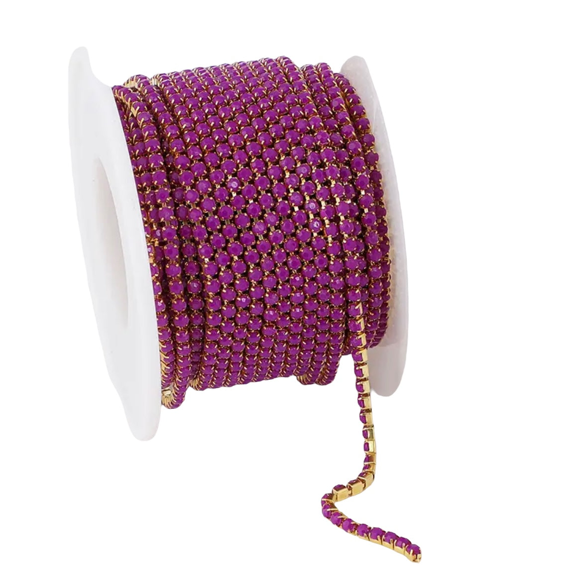 1 Yard SS6 Bright Purple Gold Base Metal Chain Banding