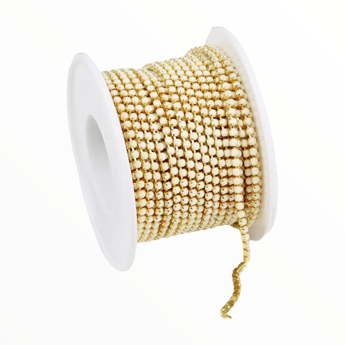 1 Yard SS6 Cream Gold Metal Chain Banding