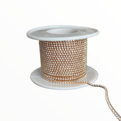 1 Yard SS4.5 Crystal KC Gold Metal Chain Rhinestone Banding