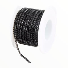 1 Yard SS6 Gun Black Colourful Metal Chain Rhinestone Banding