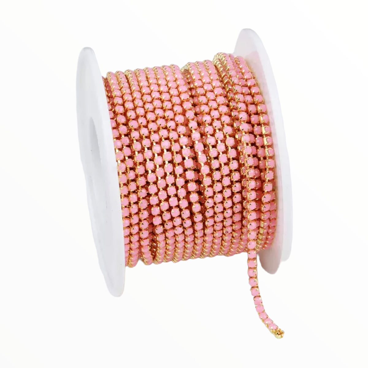 1 Yard SS6 Pink Gold Metal Chain Banding