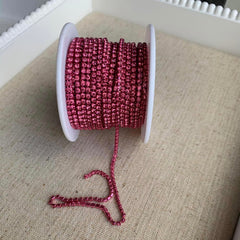 1 Yard SS6 Rose Colourful Metal Rhinestone Chain Banding
