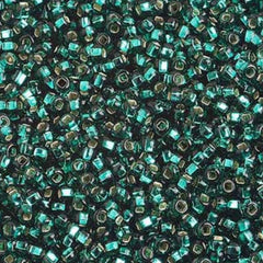 10/0 Preciosa Seed Beads Silver lined Teal Green