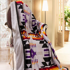 Sherpa Lined Silk Touch Throw, Multiple Colours