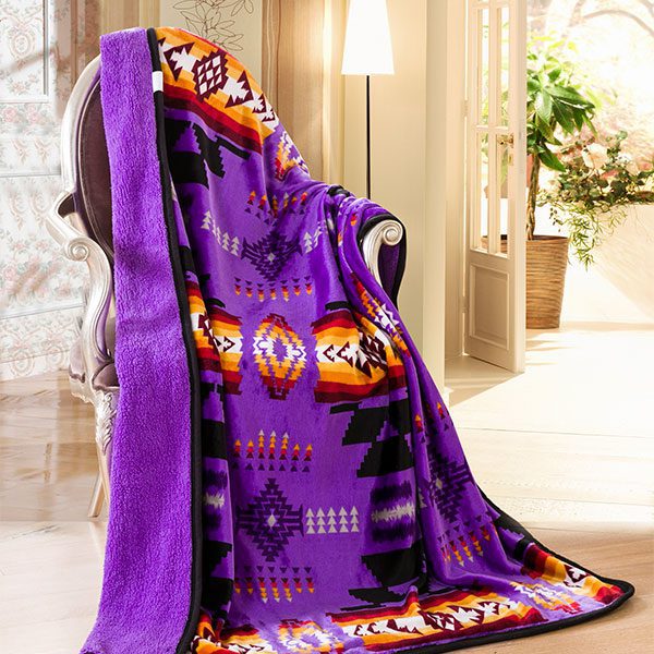 Sherpa Lined Silk Touch Throw, Multiple Colours