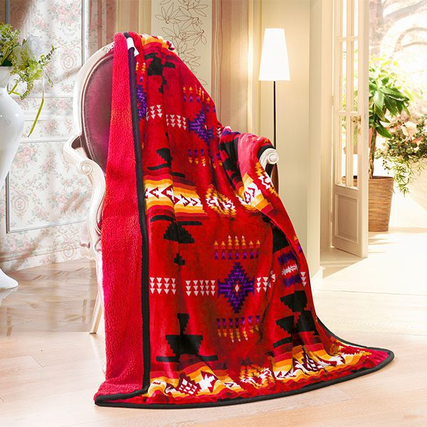 Sherpa Lined Silk Touch Throw, Multiple Colours