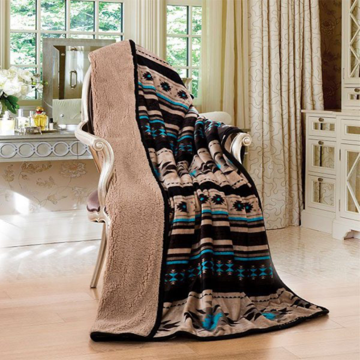 Sherpa Lined Silk Touch Throw – 50x60