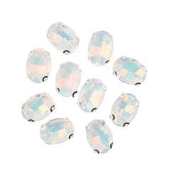 Crystal Lane DIY Sew-On Rhinestones – 10×14 mm Silver Setting (1 Pair)