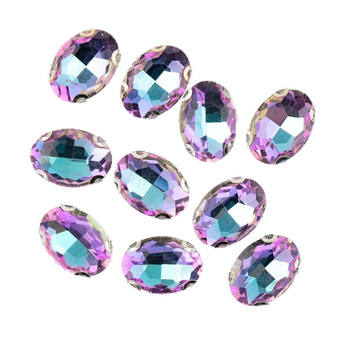 Crystal Lane DIY Sew-On Rhinestones – 10×14 mm Gold Setting (1 Pair)