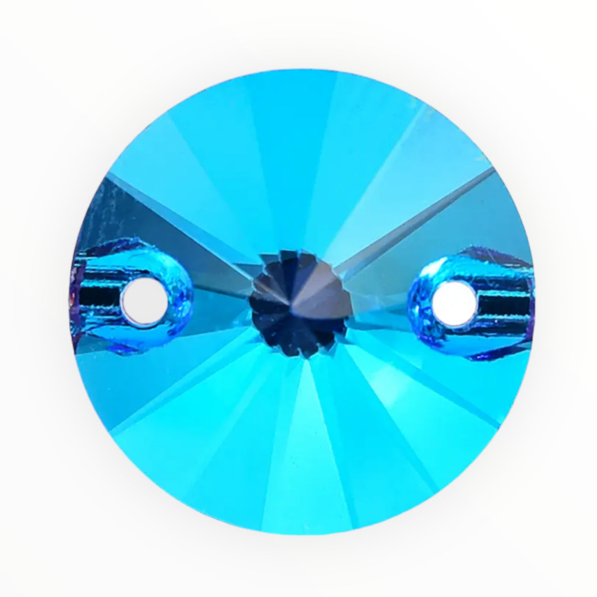 12mm & 16mm Blue Zircon Round AAAAA Glass Crystal, Sew On Gems, Sold in Pairs