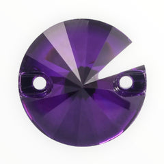 16mm Purple Round AAAAA Glass Crystal, Sew On Gems, Sold in Pairs