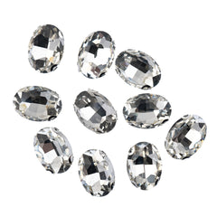Crystal Lane DIY Sew-On Rhinestones – 13×18 mm Silver Setting (1 Pair)