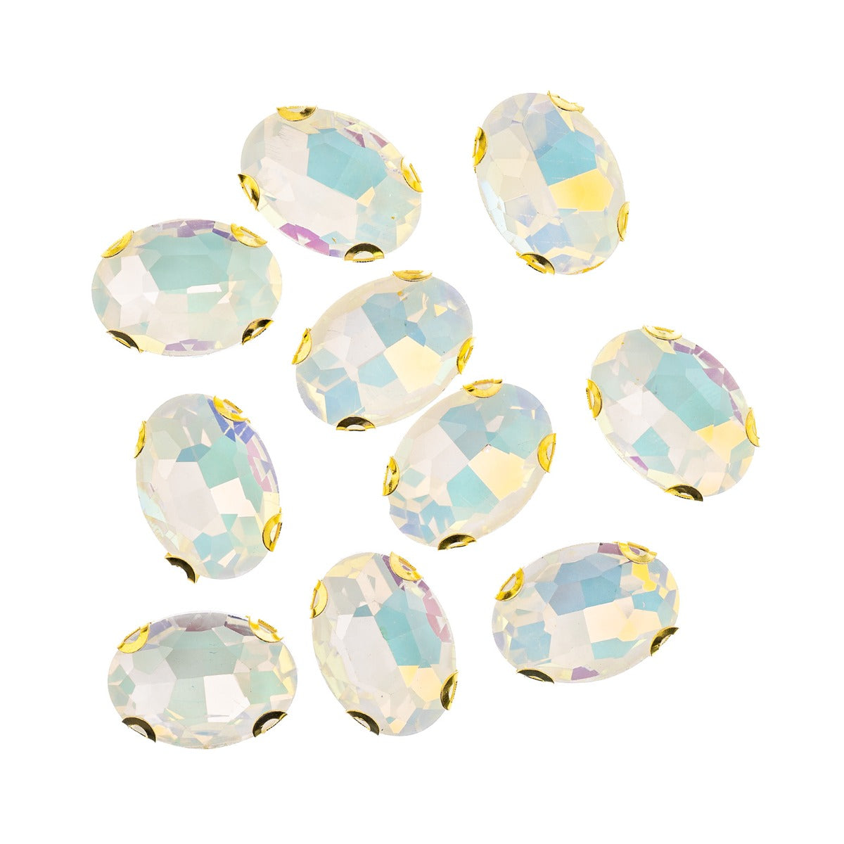 Crystal Lane DIY Sew-On Rhinestones – 13×18 mm Gold Setting (1 Pair)