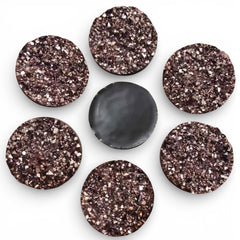 20mm Rose Gold AB Faux Druzy Round, Glue On, Resin Gem