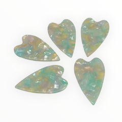 Marble Blend Acrylic Heart Gems – 23×39mm
