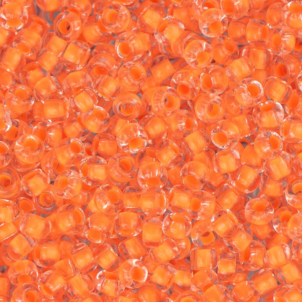 10/0 Preciosa Seed Beads Frosted Crystal Neon Orange Lined Matte
