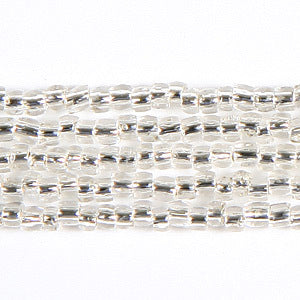 3-Cut 9/0 Czech Seed Beads Crystal Silverlined, Strung