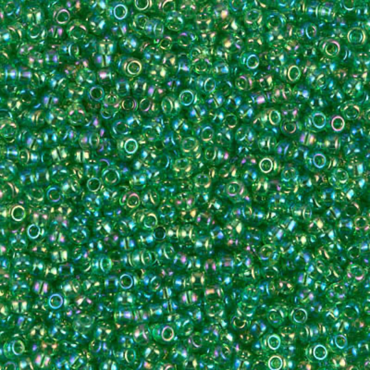 11/0 Miyuki Seed Bead Transparent Green AB #0179
