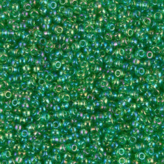 11/0 Miyuki Seed Bead Transparent Green AB #0179