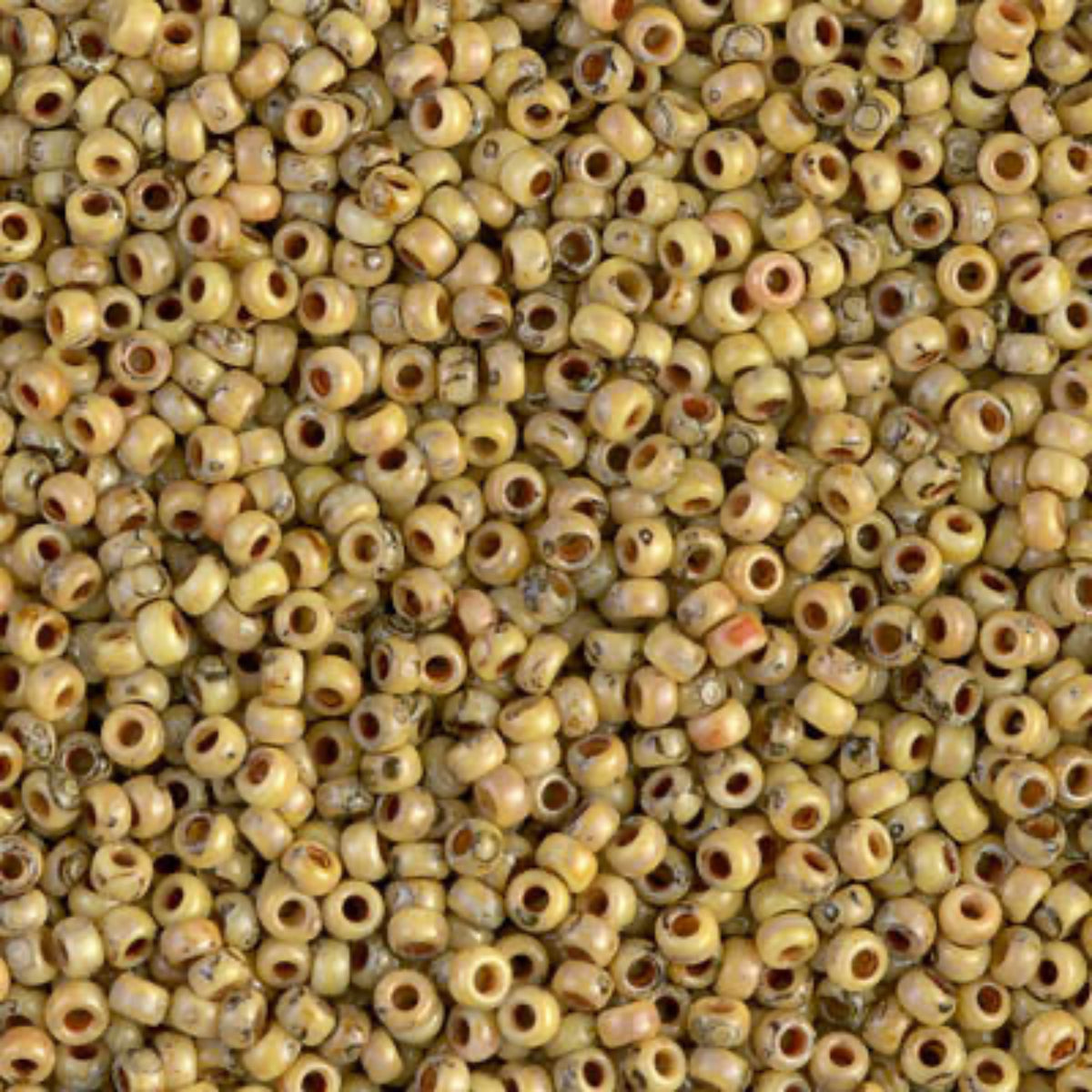 11/0 Miyuki Seed Beads Opaque Yellow Picasso #4512