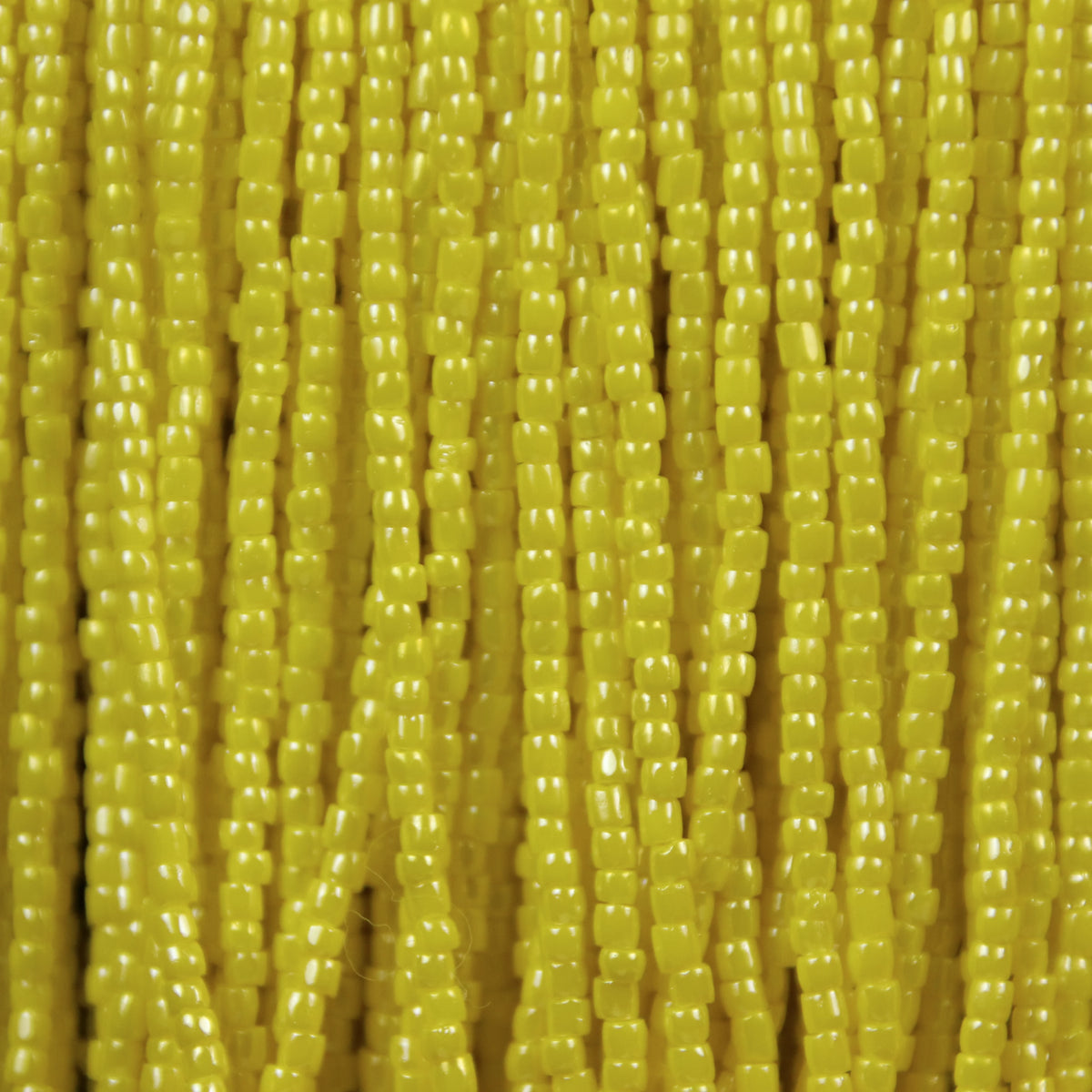 3-Cut 9/0 Czech Seed Beads Opaque Light Yellow Luster, Strung