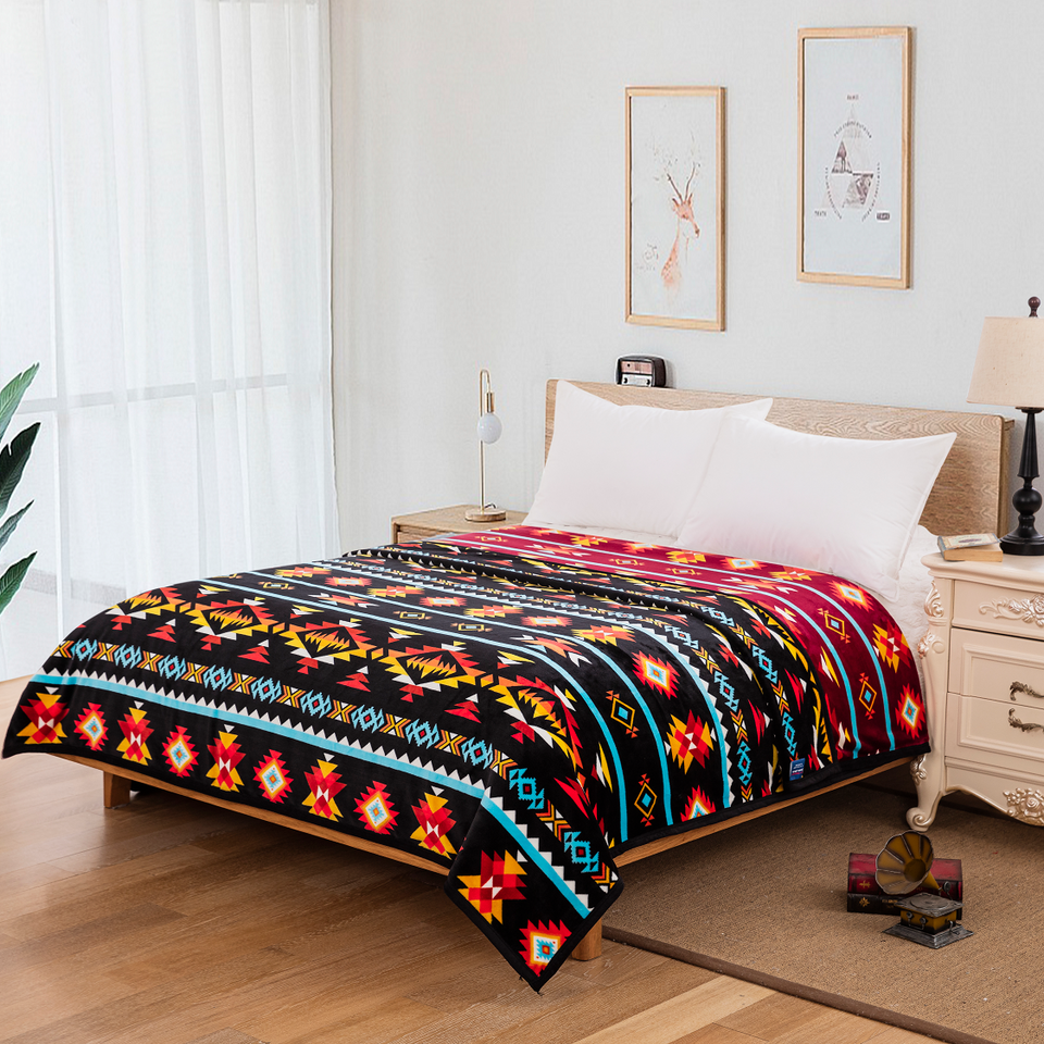 Queen Silk Touch Blanket 2 Ply 7 Lakes Collection