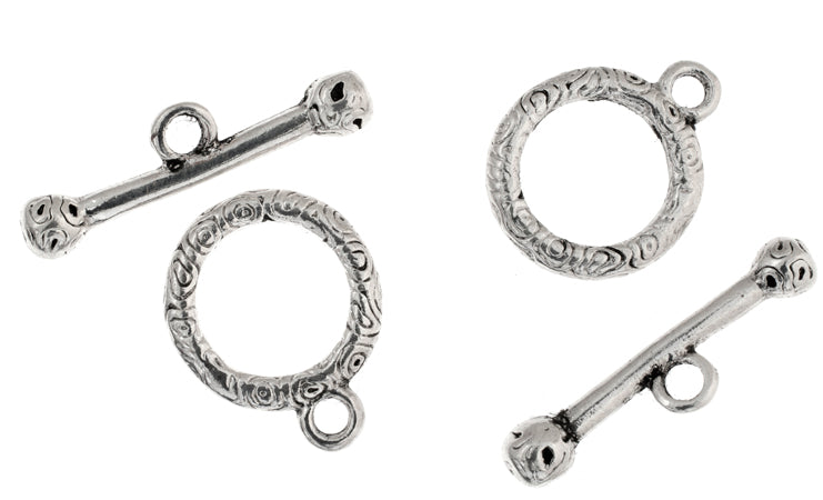 Toggle Clasp – Round – 22×27mm – Antique Silver (1pc), LF/NF