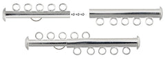 Tube Clasp – 5-Strand – Silver (1pc), NF/LF