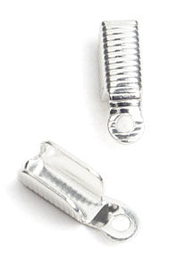 Leather Crimps – Coiled – 3.5×11mm – Silver (10pcs)