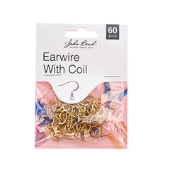 Findings - Earwire w/ Coil Antique Gold 18mm, 60pcs
