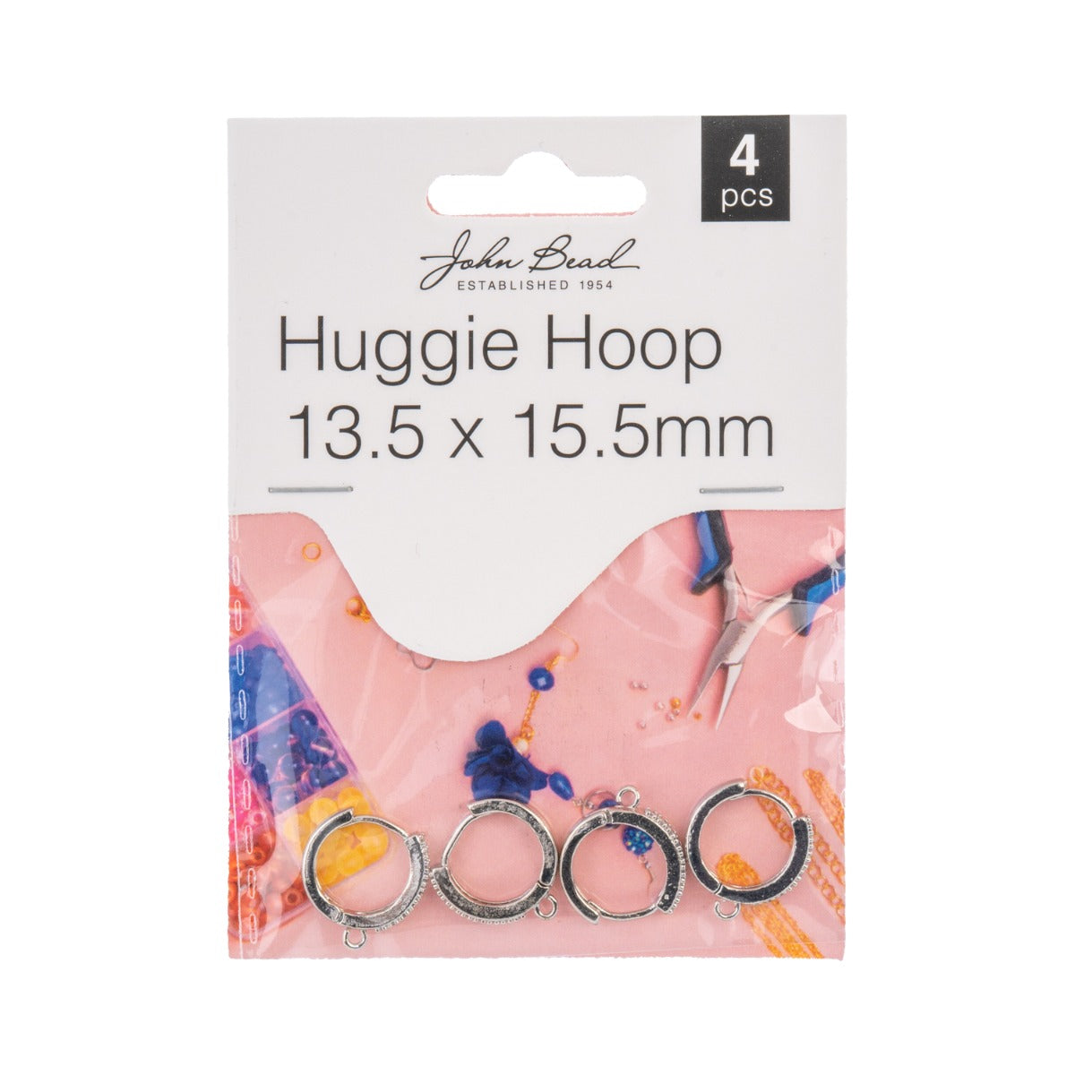 Must Have Findings – Huggie Hoop 13.5×15.5mm Silver (4 pcs)