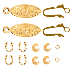 Fancy Fish Hook Clasp 1 Loop LF/NF – Gold (2 Sets)
