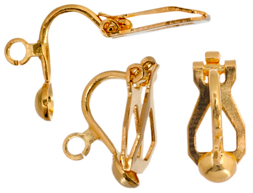 Earring Clip-On with Hook 13×8mm LF/NF – Gold (2 Pairs)