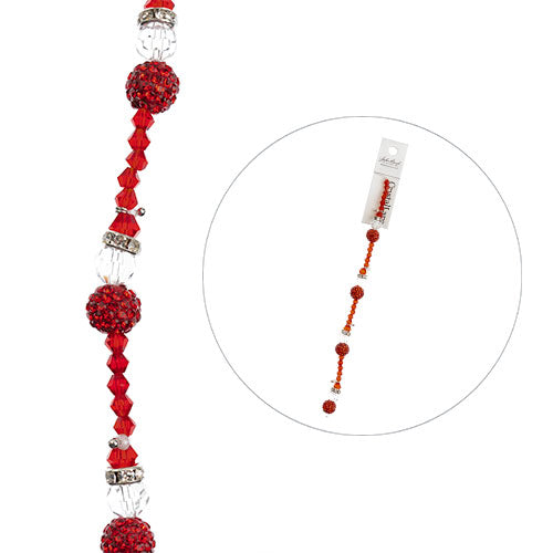 Crystal Lane DIY Designer Holiday 7″ Bead Strand – Red Sparkly Santa Stack
