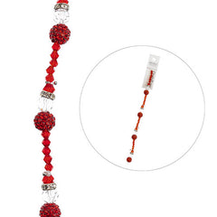 Crystal Lane DIY Designer Holiday 7″ Bead Strand – Red Sparkly Santa Stack
