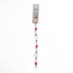 Crystal Lane DIY Designer Holiday 7″ Bead Strand – White Snowflake (White & Red Mix)