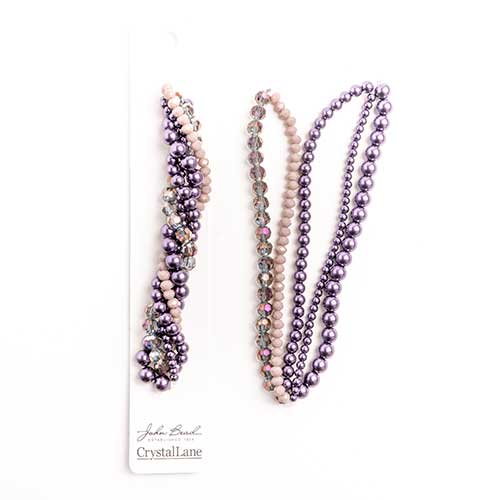 Crystal Lane DIY Twisted Bead Strands – Blackcurrant Swirl Moonflower (Assorted)